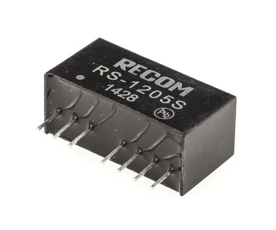 63-7568-20　Recom RS 2W Isolated DC-DC Converter Through Hole, Voltage in 9 → 18 V dc, Voltage out 5V dc　RS-1205S