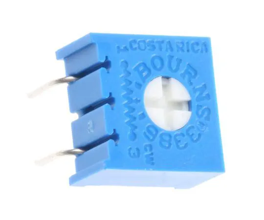 63-7609-02　100kΩ Through Hole Trimmer Potentiometer 0.5W Top Adjust Bourns 3386 Series　3386G-1-104LF