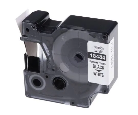 63-7571-16　Dymo Black on White Label Printer Tape, 19 mm Width, 5.5 m Length　18484