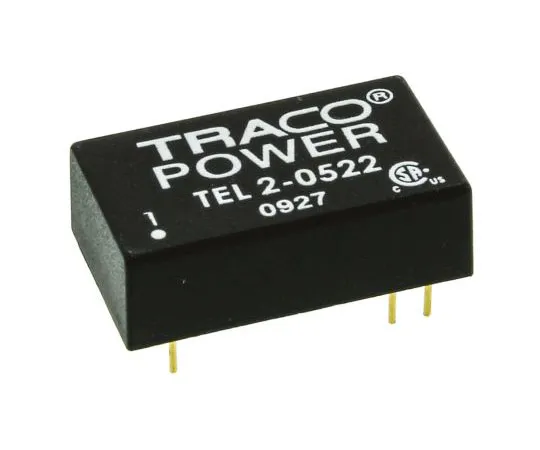 63-7599-77　TRACOPOWER TEL 2 2W Isolated DC-DC Converter Through Hole, Voltage in 4.5 → 9 V dc, Voltage out ±12V dc　TEL 2-0522