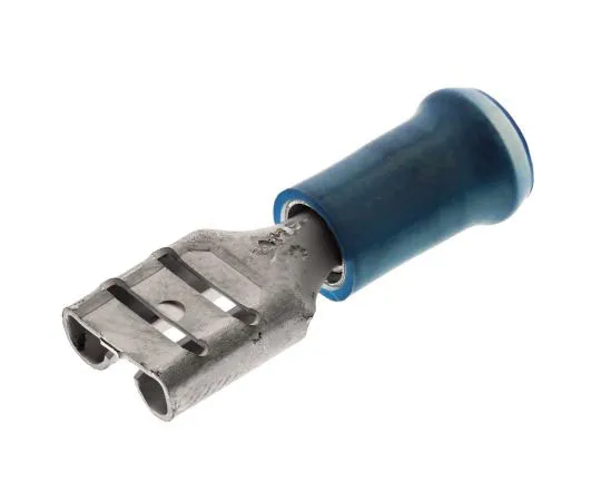 63-7681-99　TE Connectivity PIDG FASTON .250 Series Blue Insulated Crimp Receptacle, 6.35 x 0.81mm, 1mm² to 2.5mm², 17AWG to 13AWG,　9-160313-5