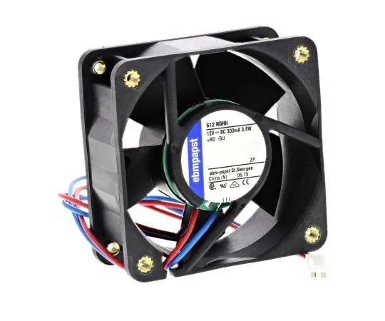 63-7711-46　ebm-papst 600N Series Axial Fan, 60 x 60 x 25mm, 56m³/h, 3.8W, 12 V dc　612NGHH-RS0