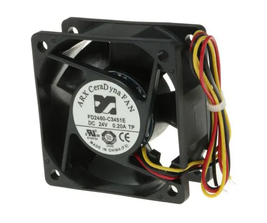 63-7584-01　ARX CeraDyna Series Axial Fan, 60 x 60 x 25mm, 59.6m³/h, 4.8W, 24 V dc　FD2460-C3451E2AL