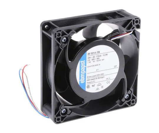 63-7557-87　ebm-papst DV5200 Series Axial Fan, 127 x 127 x 38mm, 270m³/h, 20W, 24 V dc　DV5214/2N