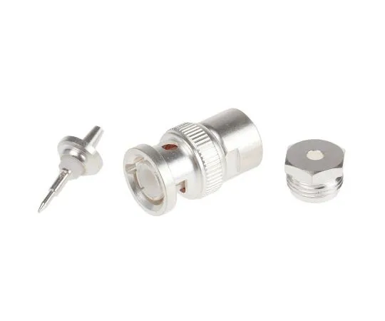 63-7627-33　RS Pro Straight 50Ω Cable Mount BNC Connector, Plug, Silver, Clamp Termination, RG174B　546-4285