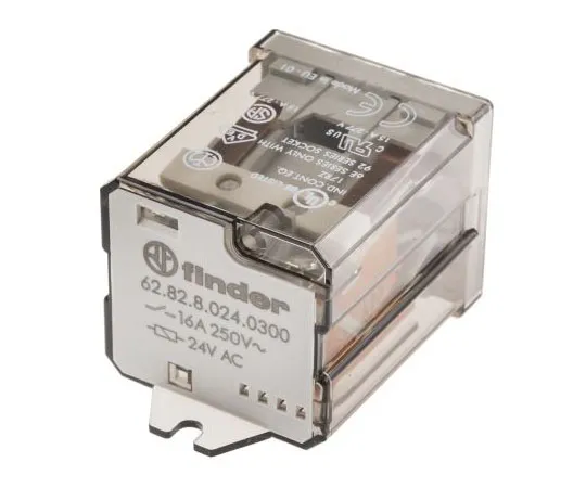 63-7600-63　Finder62 Series DPNO Non-Latching Relay Flange Mount, 24V ac Coil, 16A　62.82.8.024.0300