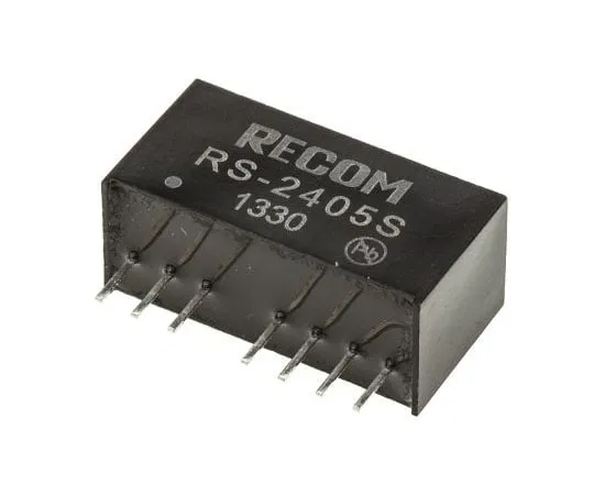 63-7568-24　Recom RS 2W Isolated DC-DC Converter Through Hole, Voltage in 18 → 36 V dc, Voltage out 5V dc　RS-2405S