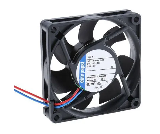63-7557-73　ebm-papst 700F Series Axial Fan, 70 x 70 x 15mm, 44m³/h, 1.5W, 24 V dc　714F