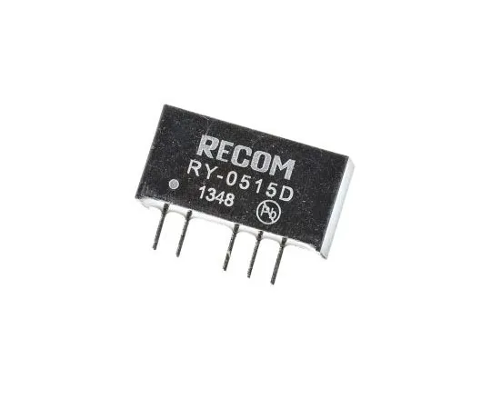 63-7672-69　Recom RY 1W Isolated DC-DC Converter Through Hole, Voltage in 4.75 → 5.25 V dc, Voltage out ±15V dc　RY-0515D