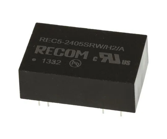 63-7672-12　Recom REC5 5W Isolated DC-DC Converter Through Hole, Voltage in 18 → 36 V dc, Voltage out 5V dc　REC5-2405SRW/H2/A