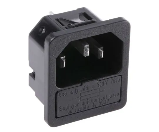 63-7620-46　Schurter C14 Snap-In IEC Plug Male, 10A, 250 V ac　6200.431