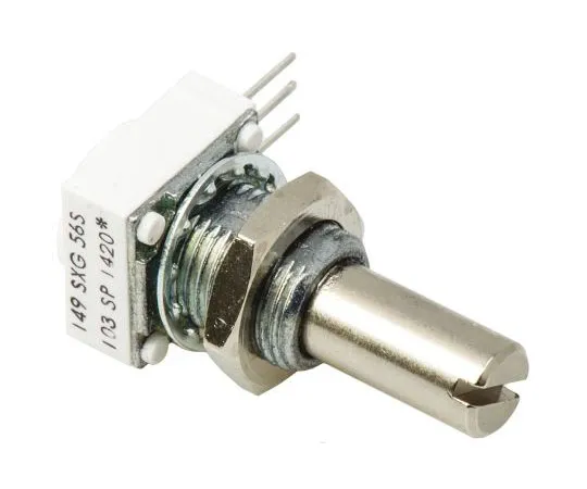 63-7578-18　Vishay 1 Gang Rotary Cermet Potentiometer with a 6.35 mm Dia. Shaft, 10kΩ, ±10%, 1W, Linear 14910F0GJSX10103KA　14910F0GJSX10103KA
