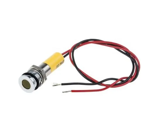 63-7708-88　RS PRO Yellow Indicator, 220 V ac, 8mm Mounting Hole Size, Lead Wires Termination, IP67　700-1940