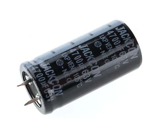 63-7722-70　RS PRO 4700μF 63V dc Aluminium Electrolytic Capacitor, Through Hole 25 (Dia.) x 50mm +105°C 25mm 10mm 50mm　706-3449