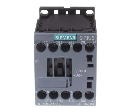 63-7721-31　Siemens 3 Pole Contactor, 9 A, 24 V ac Coil, SIRIUS Innovation, 3NO, 4 kW　3RT2016-1AB02