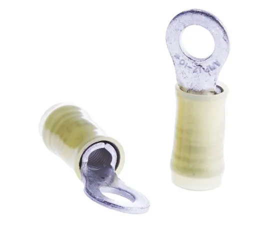 63-7557-49　TE Connectivity PIDG Series Insulated Crimp Ring Terminal, M5 Stud Size, 2.6mm² to 6.6mm² Wire Size, Yellow　36161