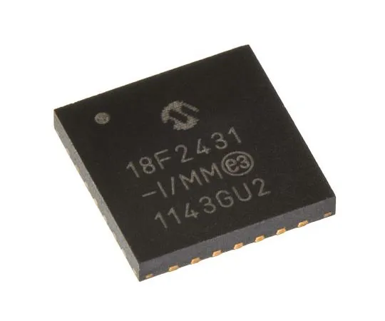 63-7660-46　Microchip PIC18F2431-I/MM, 8bit PIC Microcontroller, 40MHz, 16.384 kB, 256 B Flash, 28-Pin QFN-S　PIC18F2431-I/MM