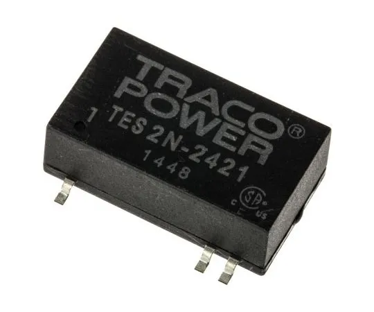 63-7599-63　TRACOPOWER TES 2N 2W Isolated DC-DC Converter Surface Mount, Voltage in 18 → 36 V dc, Voltage out ±5V dc　TES 2N-2421
