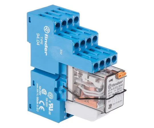 63-7646-16　Finder 24V ac DIN Rail Interface Relay Module, 4PDT　58.34.8.024.0060SMA