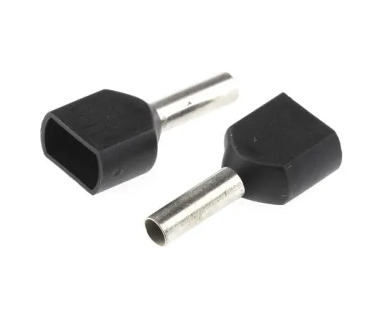 63-7678-35　TE Connectivity Insulated Crimp Bootlace Ferrule, 8mm Pin Length, 2.2mm Pin Diameter, 2 x 1.5mm² Wire Size, Black　966144-6