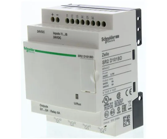 63-7572-37　Schneider Electric Zelio Logic Module, 24 V dc Relay, 6 x Input, 4 x Output Without Display　SR2D101BD