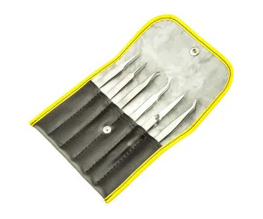 63-7571-71　Bernstein Tools for electronics 6 piece Stainless Steel Tweezer Set　5-050