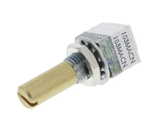 63-7593-99　Vishay 2 Gang Rotary Conductive Plastic Potentiometer with a 6 mm Dia. Shaft, 10kΩ, ±20%, 0.05W, Linear　P9A2R100FISX1103MA