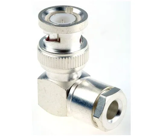 63-7627-35　RS Right Angle 50Ω Cable Mount BNC Connector, Plug, Silver, Clamp Termination, RG58A　546-4364