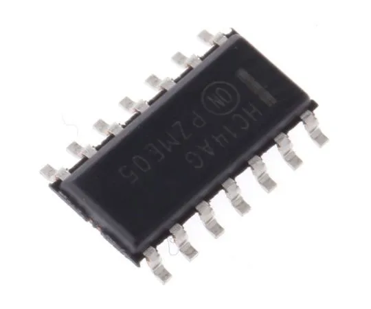 63-7697-43　ON Semiconductor MC74HC14ADR2G, Hex Schmitt Trigger Inverter, 14-Pin SOIC　MC74HC14ADR2G