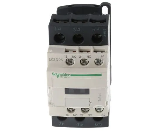 63-7631-16　Schneider Electric 3 Pole Contactor, 25 A, 110 V ac Coil, TeSys D, 3NO, 11 kW　LC1D25FE7