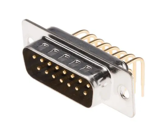 63-7612-57　RS 15 Way Right Angle Through Hole PCB D-sub Connector Plug, 2.77mm Pitch　528-3660
