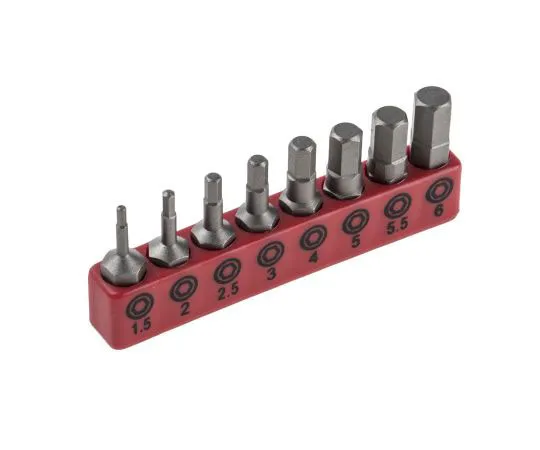 63-7638-09　RS Hexagon Bit 8 pieces, 1.5 → 6 x 25 mm　615-9221