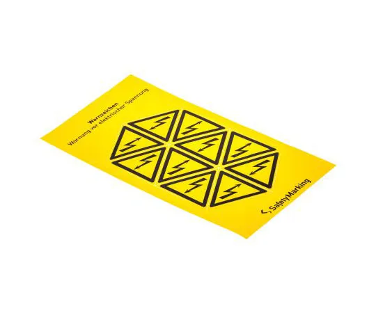 63-7551-91　Wolk 30.0350 10 x Electricity Hazard Label (English), Yellow Self-Adhesive Foil　30.035