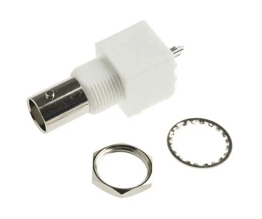63-7711-69　Amphenol Straight 50Ω PCB Mount Bulkhead Fitting BNC Connector, jack, Nickel, Through Hole Termination　B6251G1-NPP3G-50