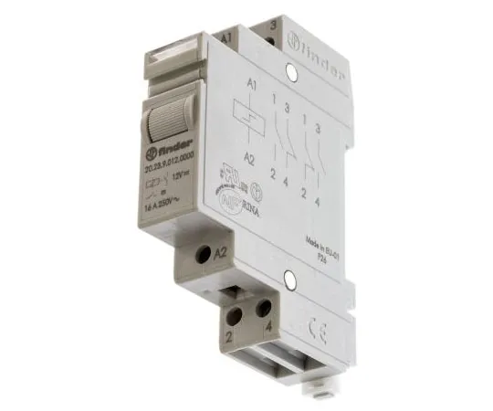 63-7600-53　DPST DIN Rail Latching Relay 16 A, 12V dc　20.23.9.012.0000
