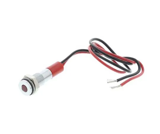 63-7708-69　RS PRO Red Indicator, 24 V dc, 6mm Mounting Hole Size, Lead Wires Termination, IP67　700-1823