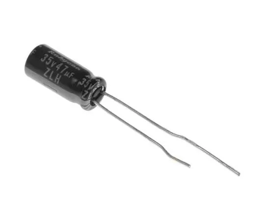 63-7717-20　Rubycon 47μF 35V dc Aluminium Electrolytic Capacitor, Through Hole 5 (Dia.) x 11mm +105°C 5mm 7.5mm　35ZLH47MEFCT5X11