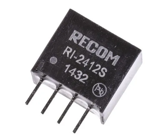 63-7673-51　Recom RI 2W Isolated DC-DC Converter Through Hole, Voltage in 21.6 → 26.4 V dc, Voltage out 12V dc　RI-2412S