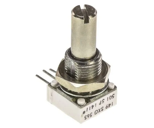 63-7578-14　Vishay 1 Gang Rotary Cermet Potentiometer with a 6.35 mm Dia. Shaft, 500Ω, ±10%, 1W, Linear 14910F0GJSX10501KA　14910F0GJSX10501KA