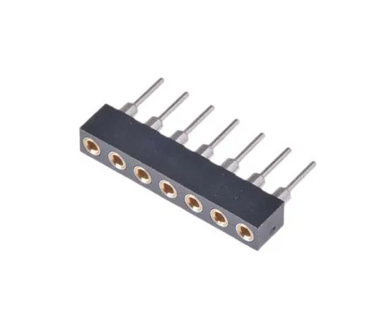 63-7713-90　7 Way Preci-Dip Straight Through Hole 2mm SIL Socket, Solder, 3A 100 V ac, 150 V dc　831-87-007-10-001101