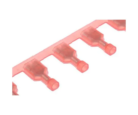 63-7677-55　TE Connectivity Ultra-Fast .250 Series Red Insulated Crimp Receptacle, 6.35 x 0.81mm, 0.3mm² to 0.8mm², 22AWG to 18AWG,　2-520183-2