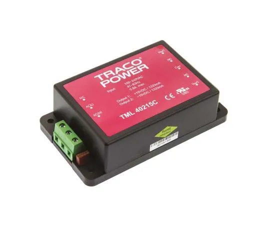 63-7725-88　TRACOPOWER 40W Dual Output Embedded Switch Mode Power Supply SMPS, 1.333A, ±15V dc Encapsulated　TML 40215C