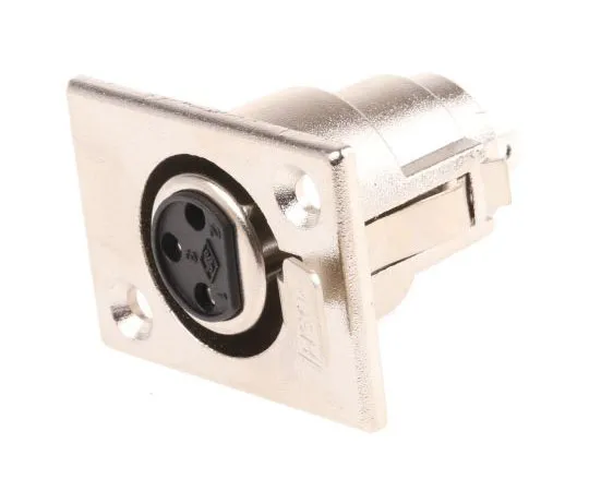 63-7629-31　RS PRO 3 Way Panel Mount XLR Connector, Female, Silver Plated Contacts　548-9105