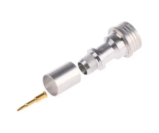 63-7635-50　Huber & Suhner 50Ω Straight Cable Mount QN Connector, Plug, Crimp Termination, 0 → 11GHz, RG214/U　11_QN-50-7-1/133_NE