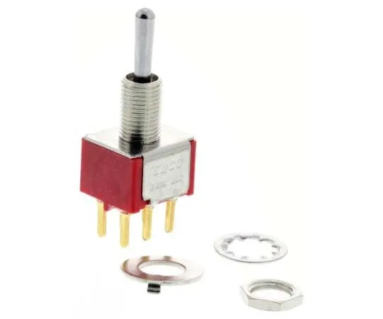 63-7736-09　TE Connectivity Double Pole Double Throw (DPDT) Toggle Switch, (On)-Off-(On), PCB　1-1825139-6