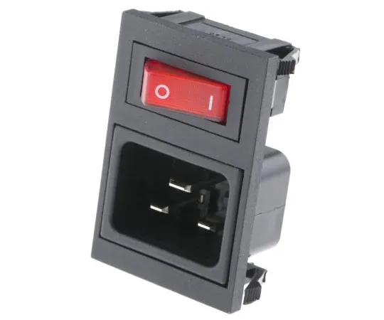 63-7567-77　Bulgin C20 Snap-In IEC Plug Male, 16A, 250 V ac　BZV49/Z0000/71