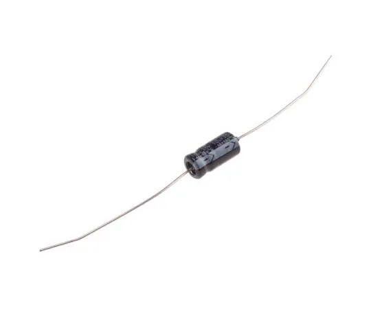 63-7727-83　RS PRO 10μF 35V dc Aluminium Electrolytic Capacitor, Through Hole 6 (Dia.) x 13mm +105°C 6mm 13mm　170-1079
