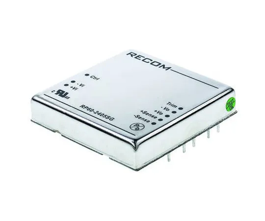 63-7672-90　Recom RP60 G 60W Isolated DC-DC Converter Through Hole, Voltage in 18 → 36 V dc, Voltage out 5V dc　RP60-2405SG