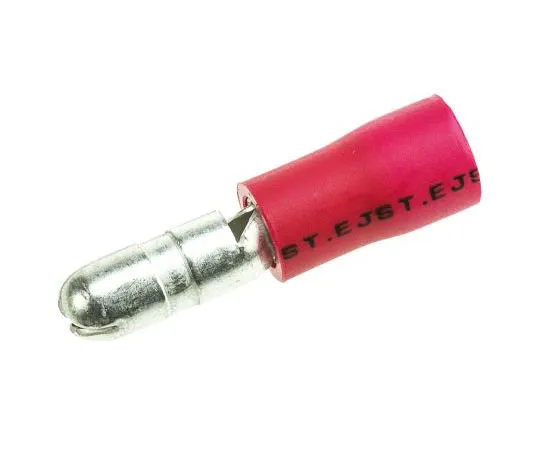 63-7695-70　JST FVDAGM Series Insulated Male Crimp Bullet Connector, 0.25mm² to 1.65mm², 22AWG to 16AWG, 3.96mm Bullet diameter, Red　FVDAGM1.25-5(LF)