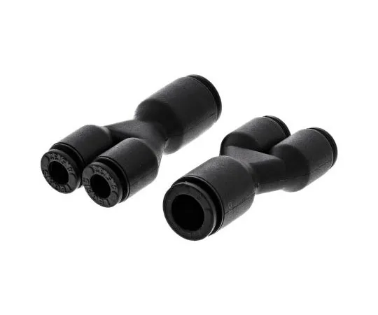 63-7640-73　Legris 3140 Pneumatic Y Tube-to-Tube Adapter, Push In 4 mm x Push In 4 mm x Push In 6 mm　3140 04 06